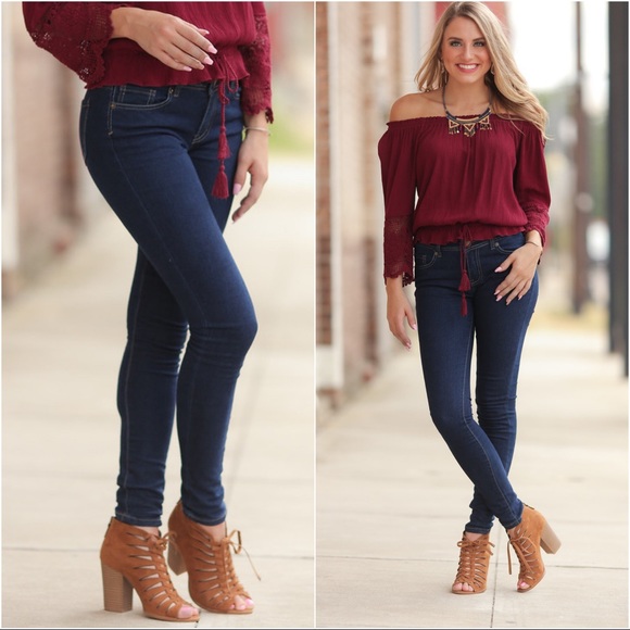 ✨LAST PAIR✨Infinity Raine SKINNY JEANS-DARK WASH - Picture 3 of 4